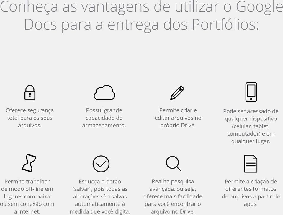 Permite trabalhar de modo off-line em lugares com baixa ou sem conexão com a internet.