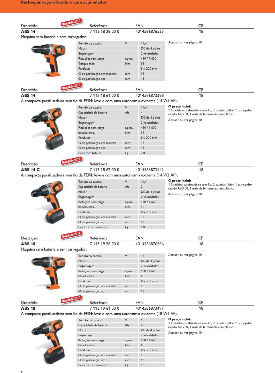 leve e com uma autonomia extrema (18 V/4 Ah). Tensão da bateria V 18 Capacidade da bateria Ah 4 Motor Engrenagem DC de 4 polos 2 velocidades Rotações sem carga r.p.m. 550 / 1 600 binário máx.