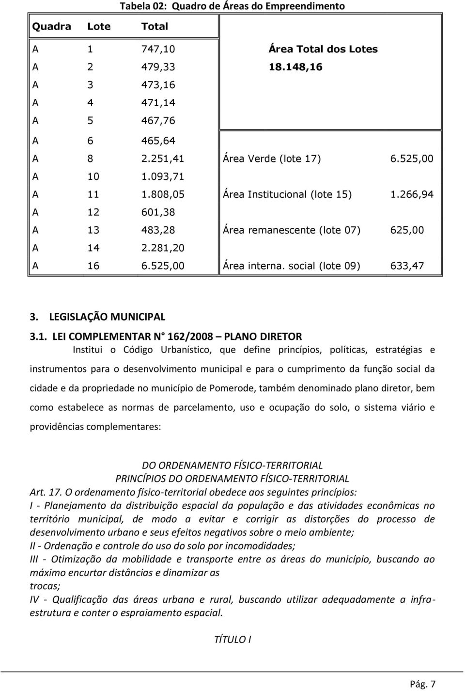 LEGISLAÇÃO MUNICIPAL 3.1.