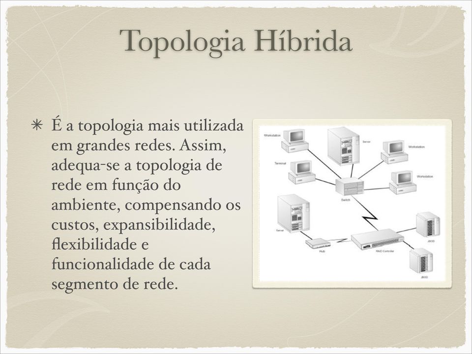 Assim, adequa-se a topologia de rede em função do