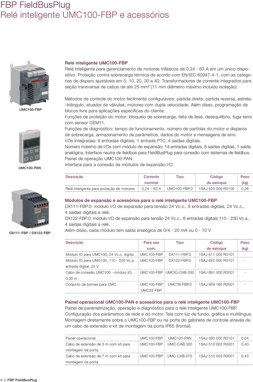 Transformadores de corrente integrados para seção transversal de cabos de até 25 mm² (11 mm diâmetro máximo incluido isolação).