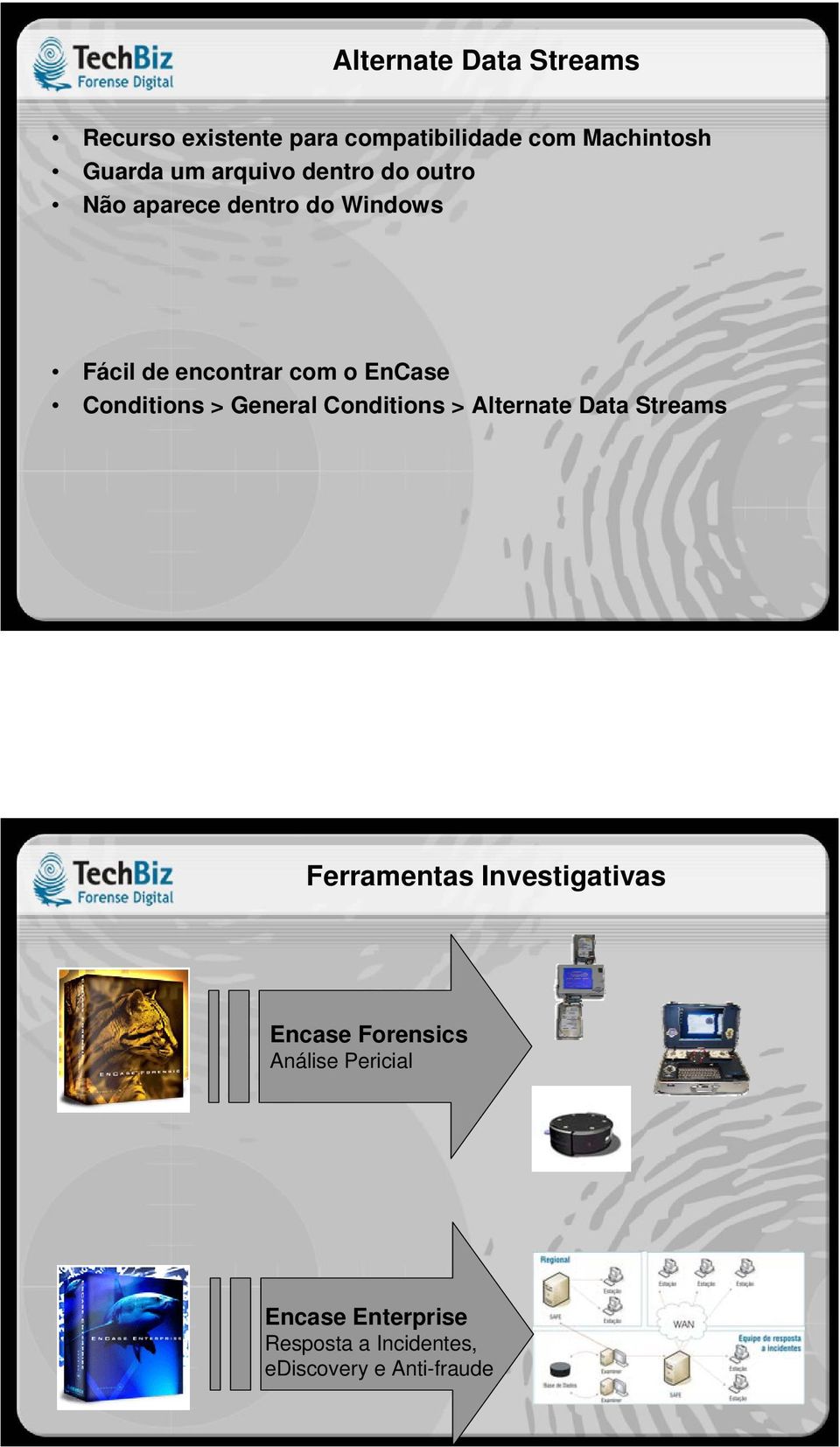 Conditions > General Conditions > Alternate Data Streams Ferramentas Investigativas