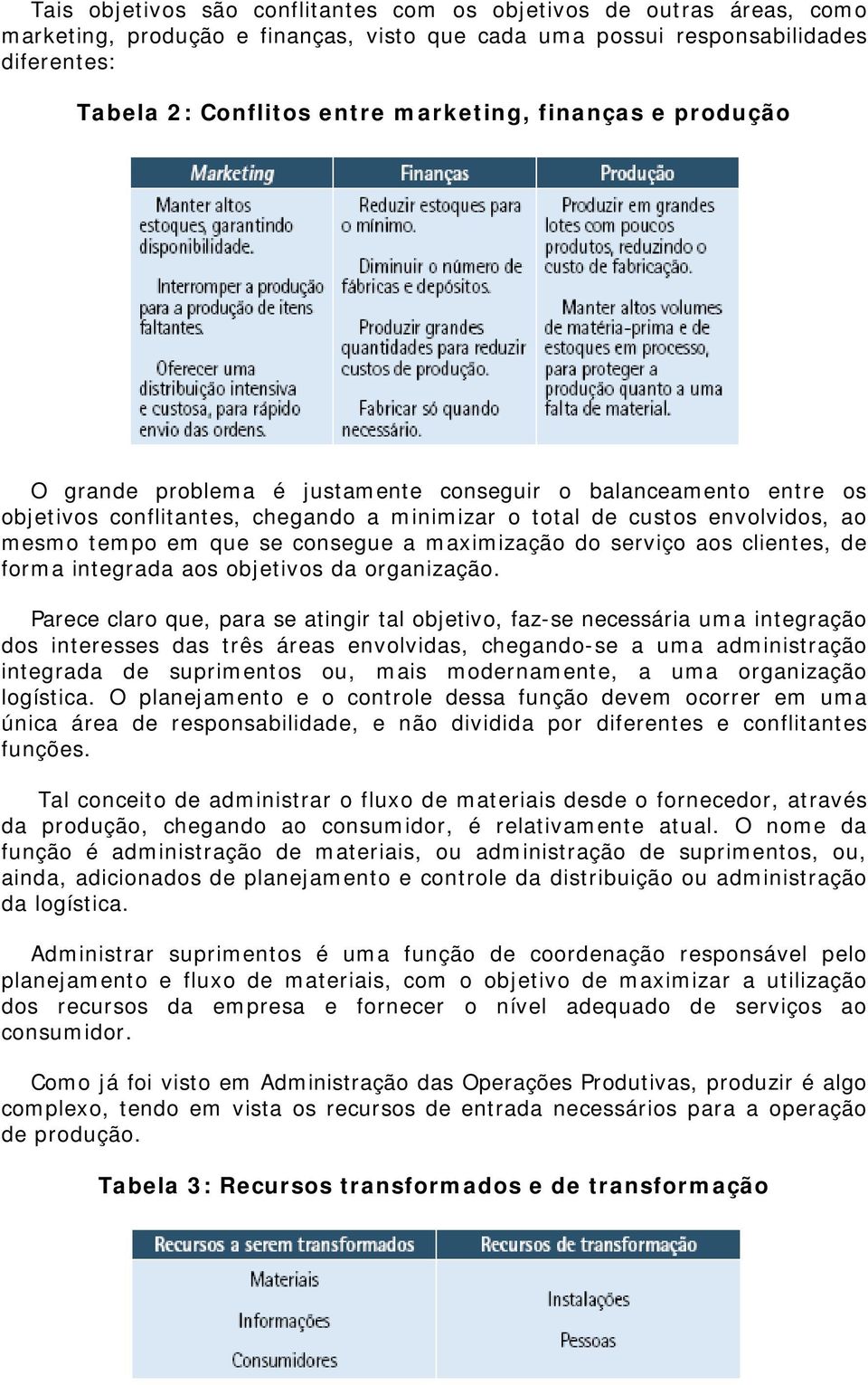 maximização do serviço aos clientes, de forma integrada aos objetivos da organização.