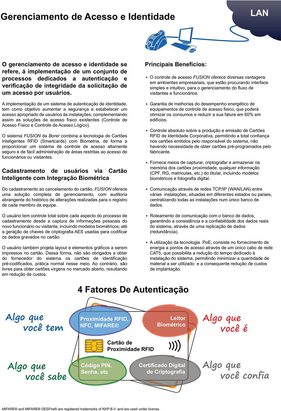 A implementação de um sistema de autenticação de identidade, tem como objetivo aumentar a segurança e estabelecer um acesso apropriado de usuários às instalações, complementando assim as soluções de