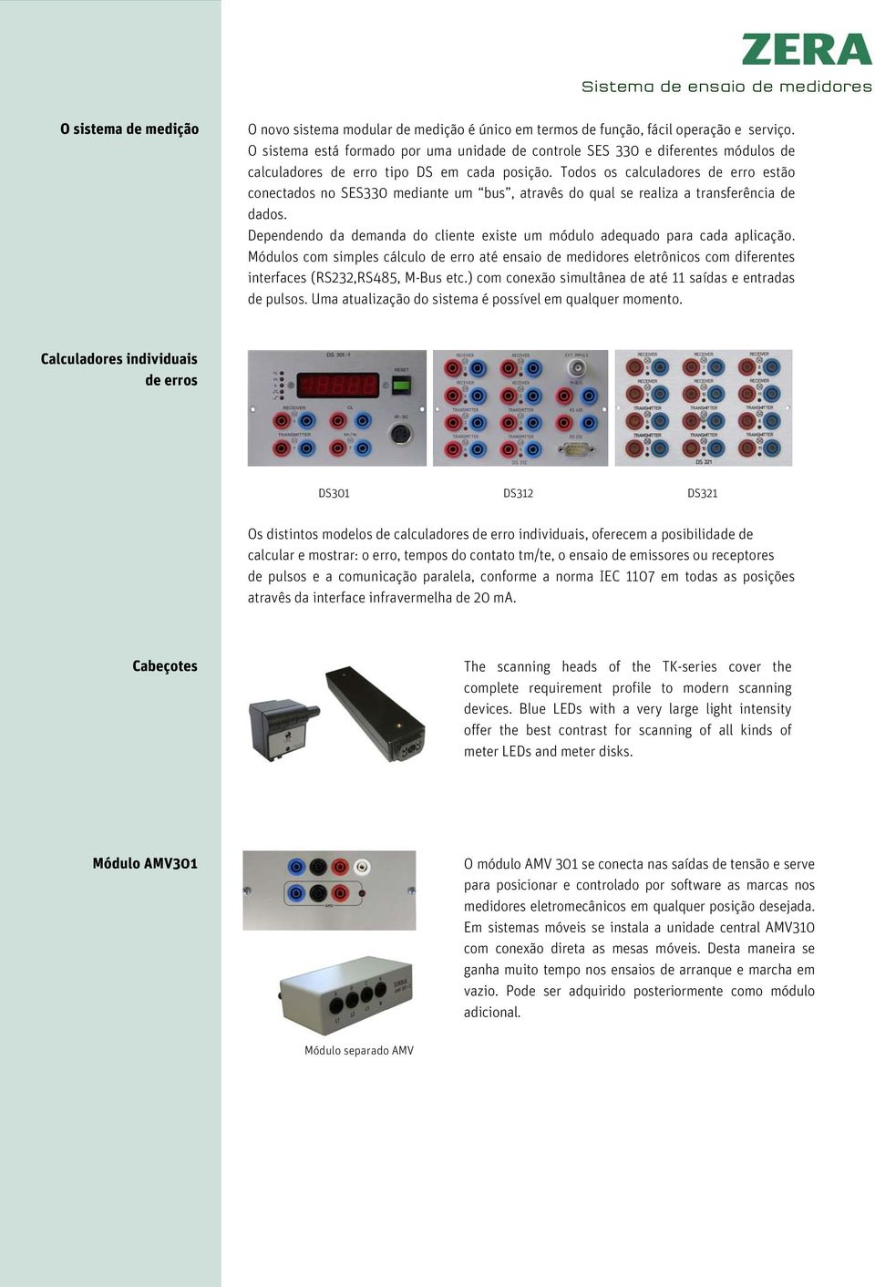 Todos os calculadores de erro estão conectados no SES330 mediante um bus, atravês do qual se realiza a transferência de dados.