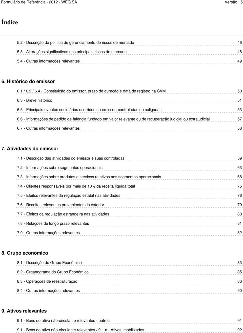 5 - Principais eventos societários ocorridos no emissor, controladas ou coligadas 53 6.