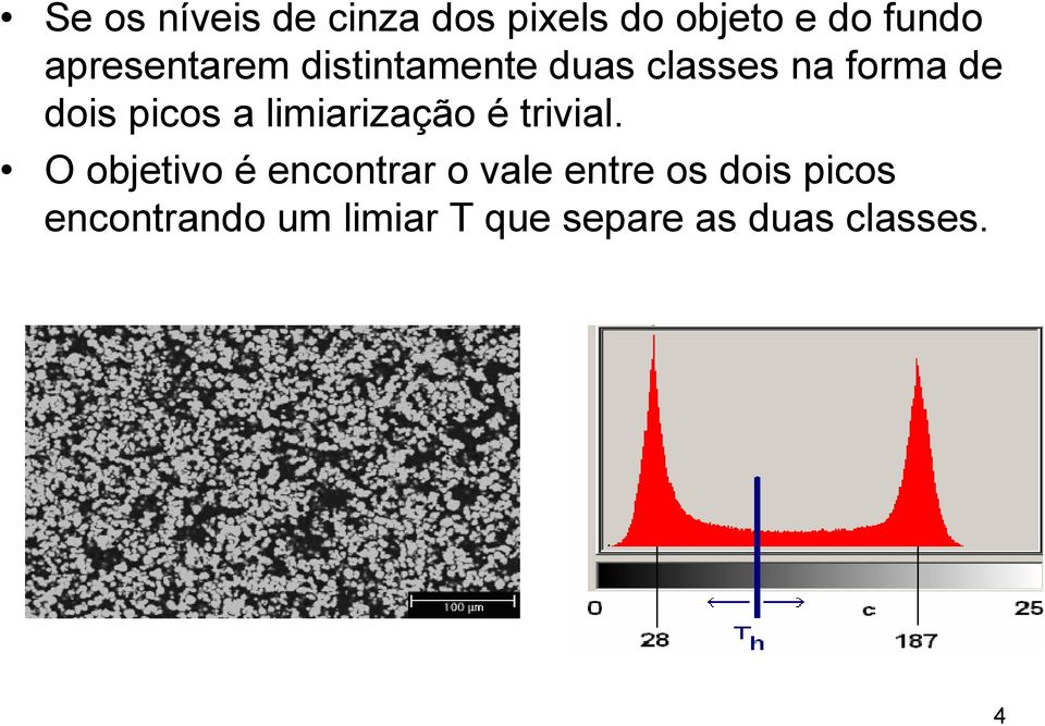 picos a limiarização é trivial.