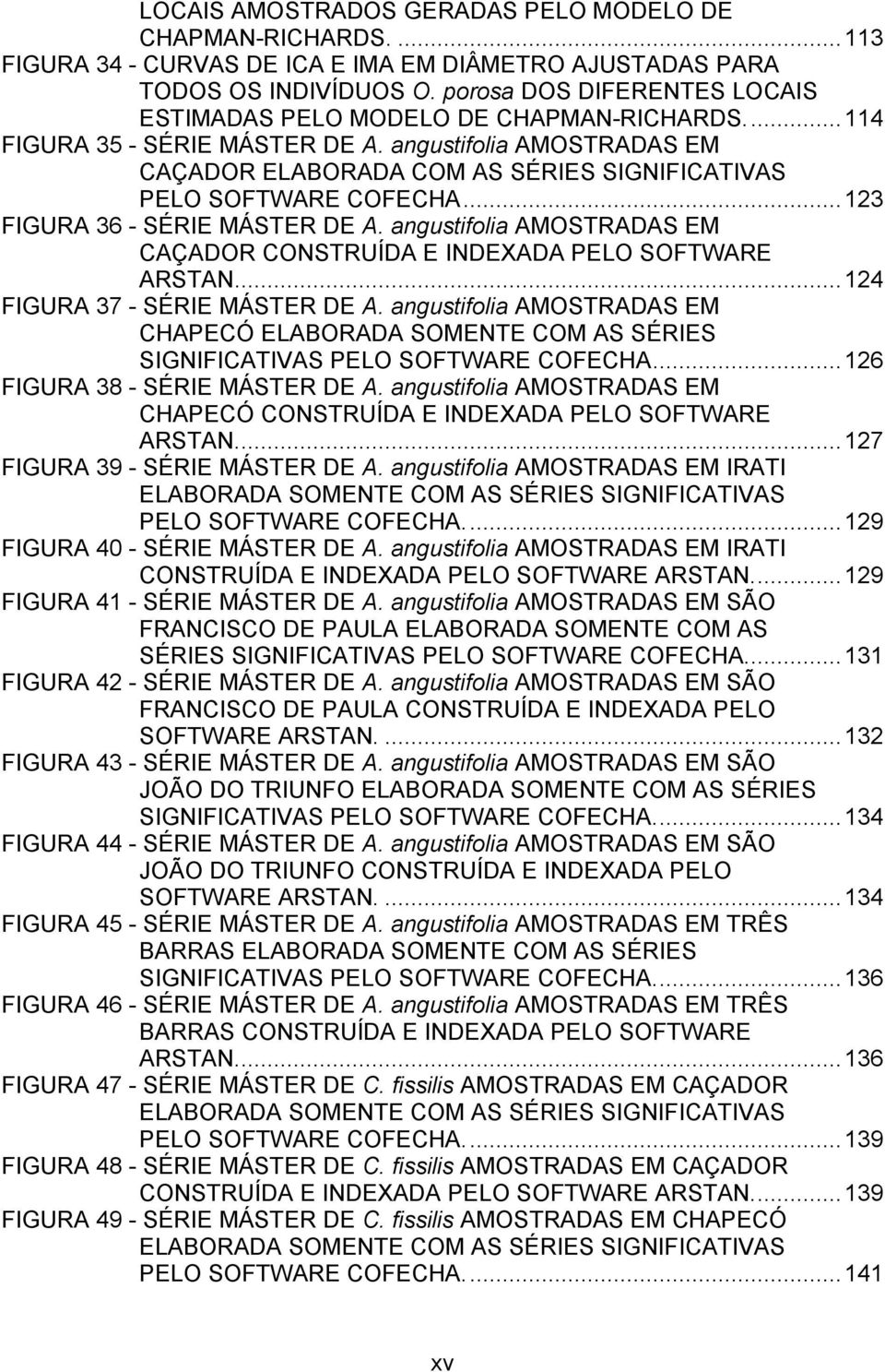 angustifolia AMOSTRADAS EM CAÇADOR ELABORADA COM AS SÉRIES SIGNIFICATIVAS PELO SOFTWARE COFECHA... 123 FIGURA 36 SÉRIE MÁSTER DE A.