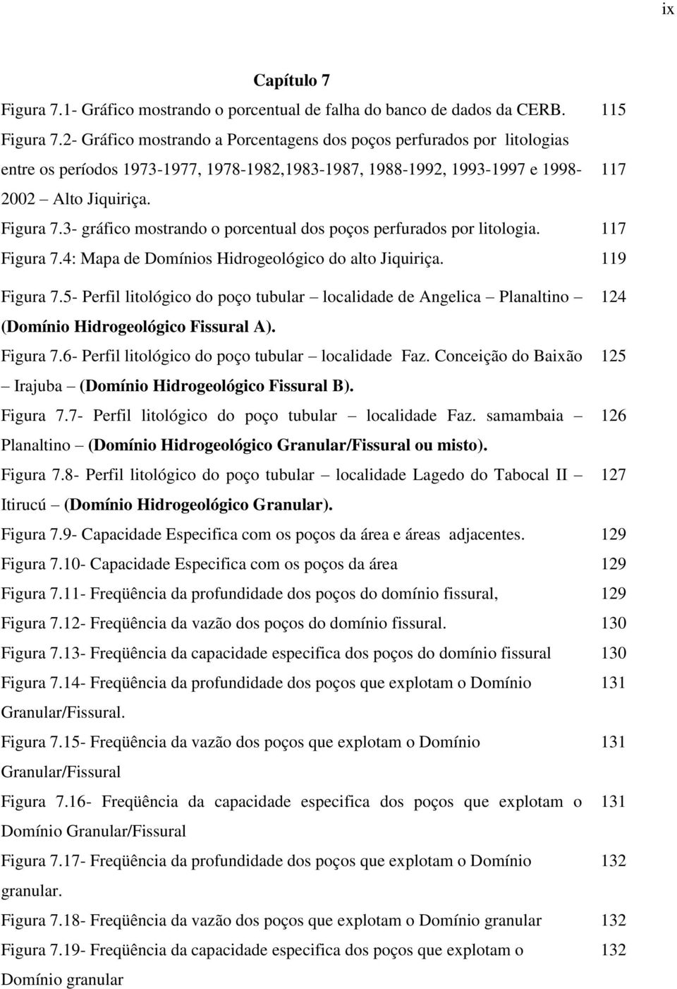 3- gráfico mostrando o porcentual dos poços perfurados por litologia. 117 Figura 7.4: Mapa de Domínios Hidrogeológico do alto Jiquiriça. 119 Figura 7.