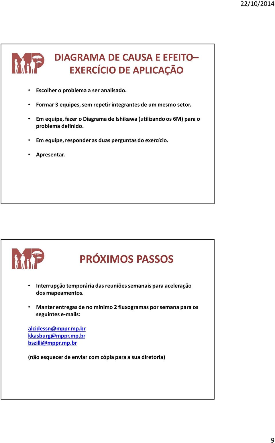 Apresentar. PRÓXIMOS PASSOS Interrupção temporária das reuniões semanais para aceleração dos mapeamentos.