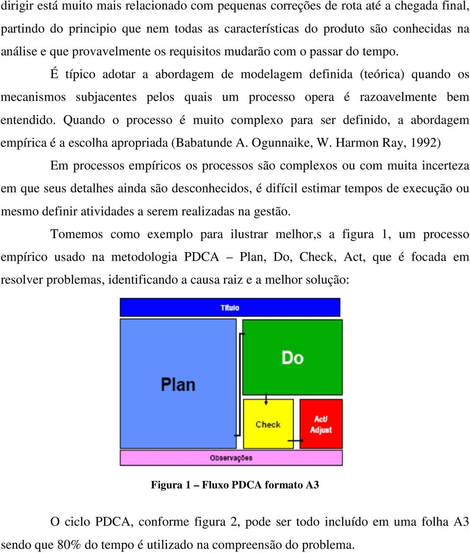 Quando o processo é muito complexo para ser definido, a abordagem empírica é a escolha apropriada (Babatunde A. Ogunnaike, W.