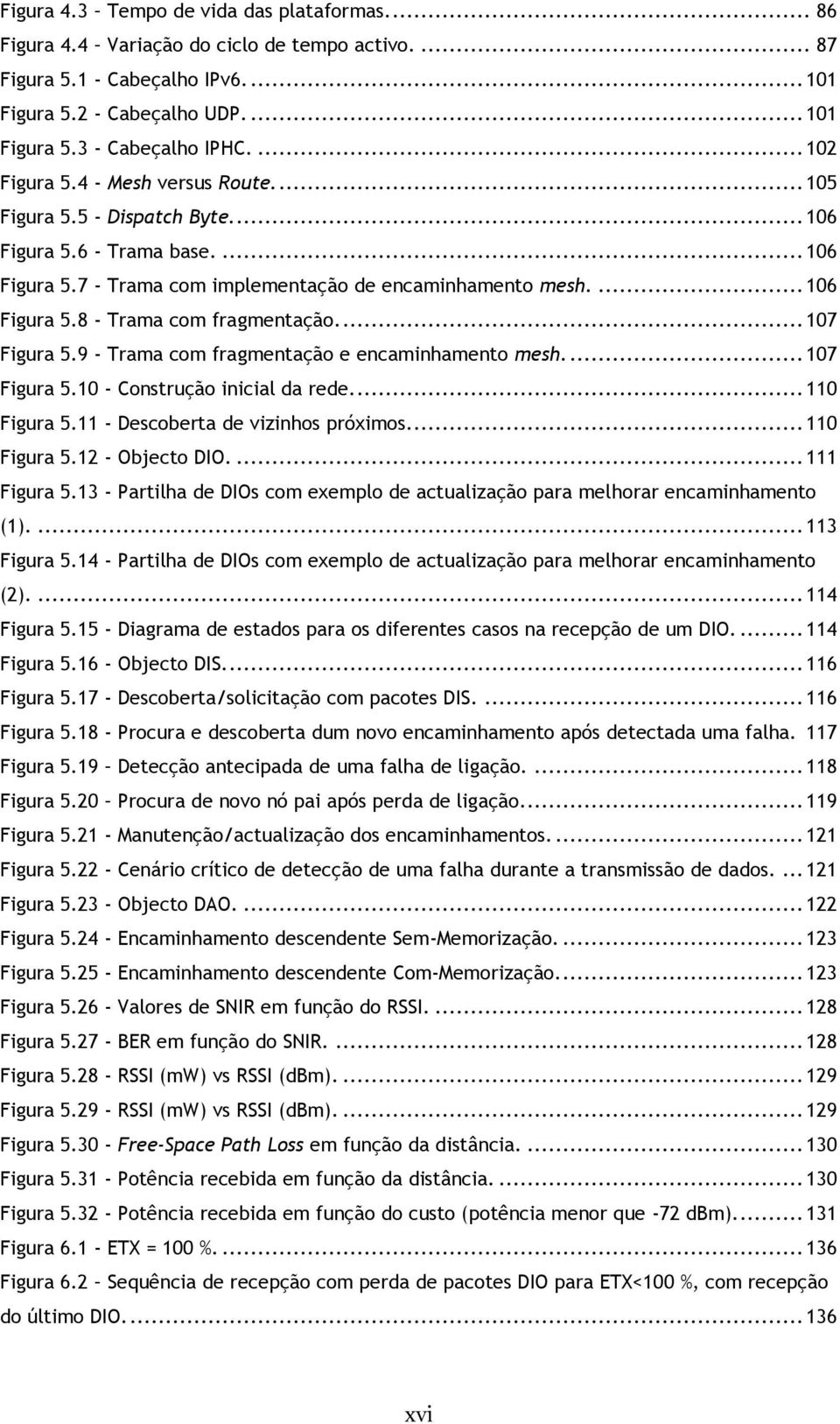 ... 107 Figura 5.9 - Trama com fragmentação e encaminhamento mesh.... 107 Figura 5.10 - Construção inicial da rede.... 110 Figura 5.11 - Descoberta de vizinhos próximos.... 110 Figura 5.12 - Objecto DIO.