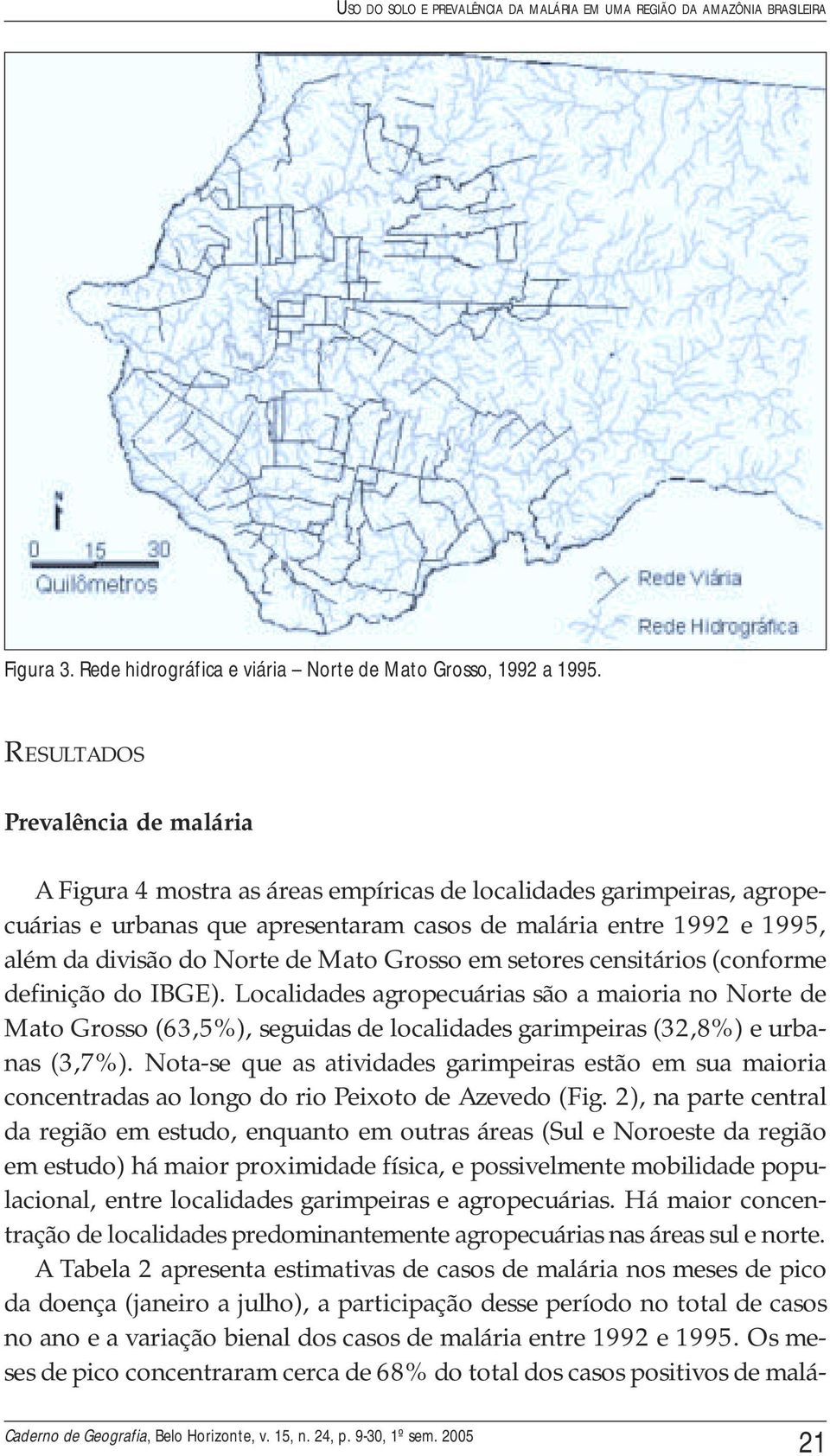 Norte de Mato Grosso em setores censitários (conforme definição do IBGE).