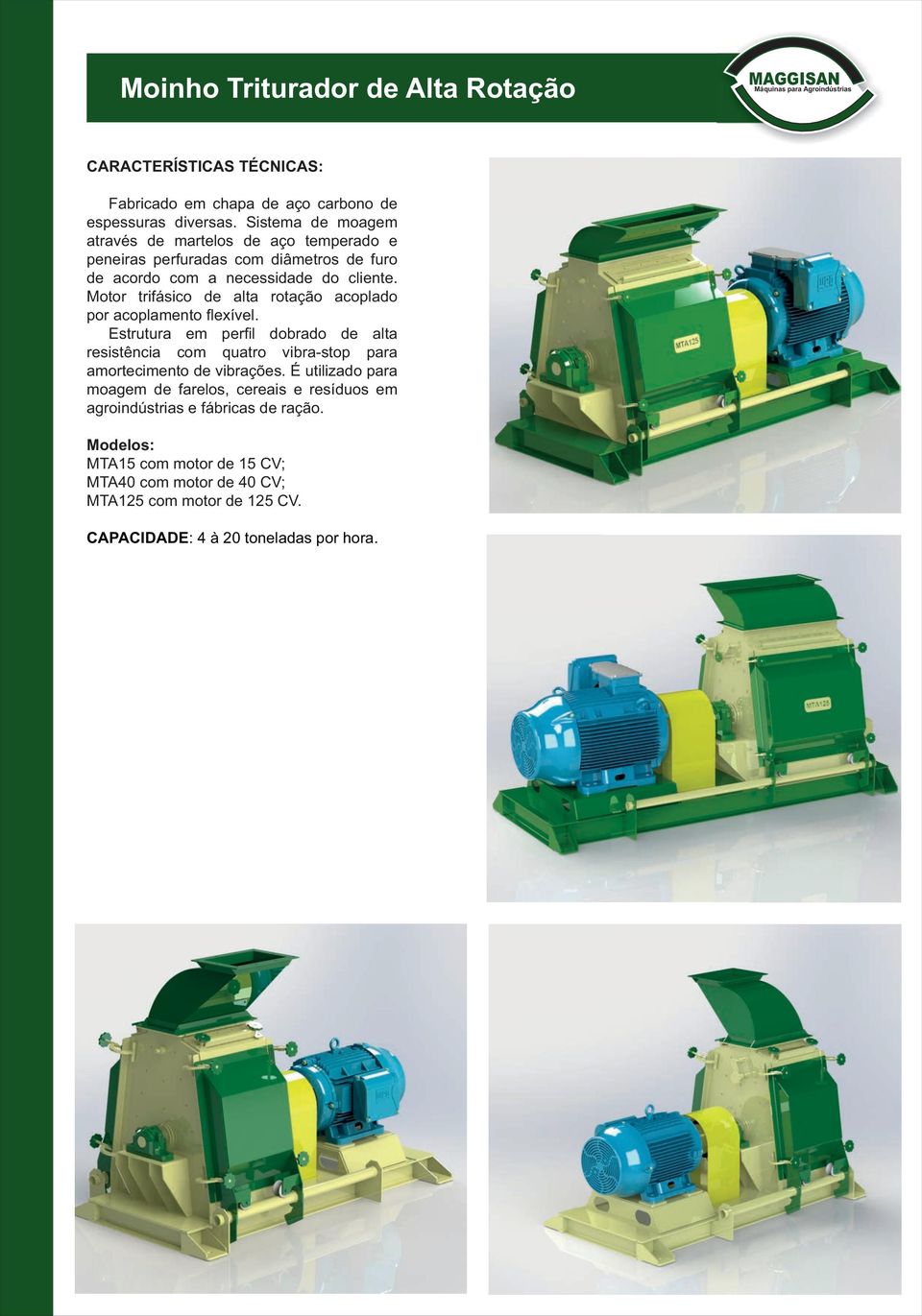 Motor trifásico de alta rotação acoplado por acoplamento flexível.