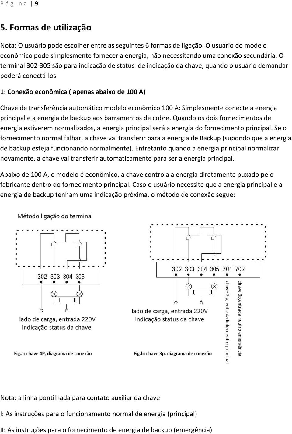 O terminal 302-305 são para indicação de status de indicação da chave, quando o usuário demandar poderá conectá-los.