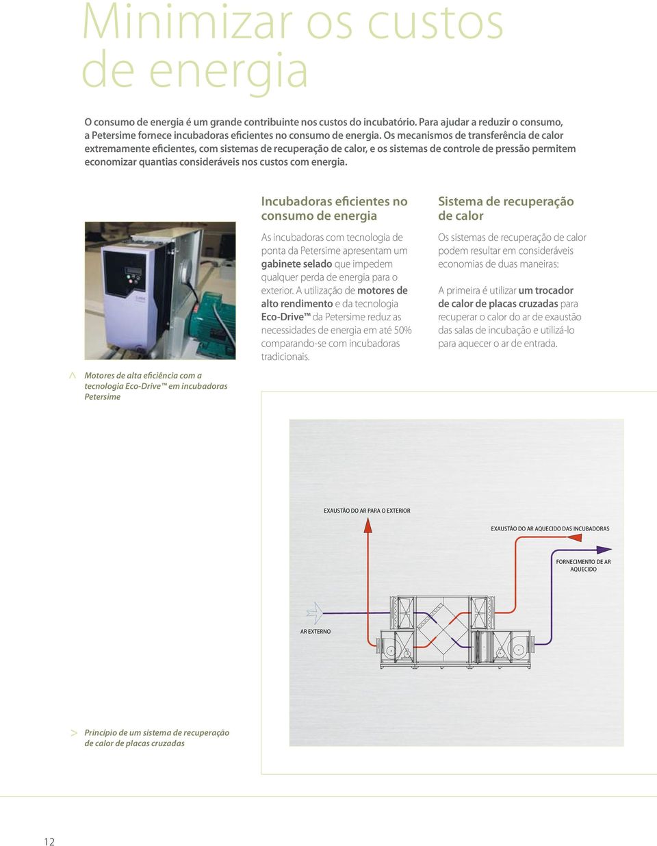 Os mecanismos de transferência de calor extremamente eficientes, com sistemas de recuperação de calor, e os sistemas de controle de pressão permitem economizar quantias consideráveis nos custos com