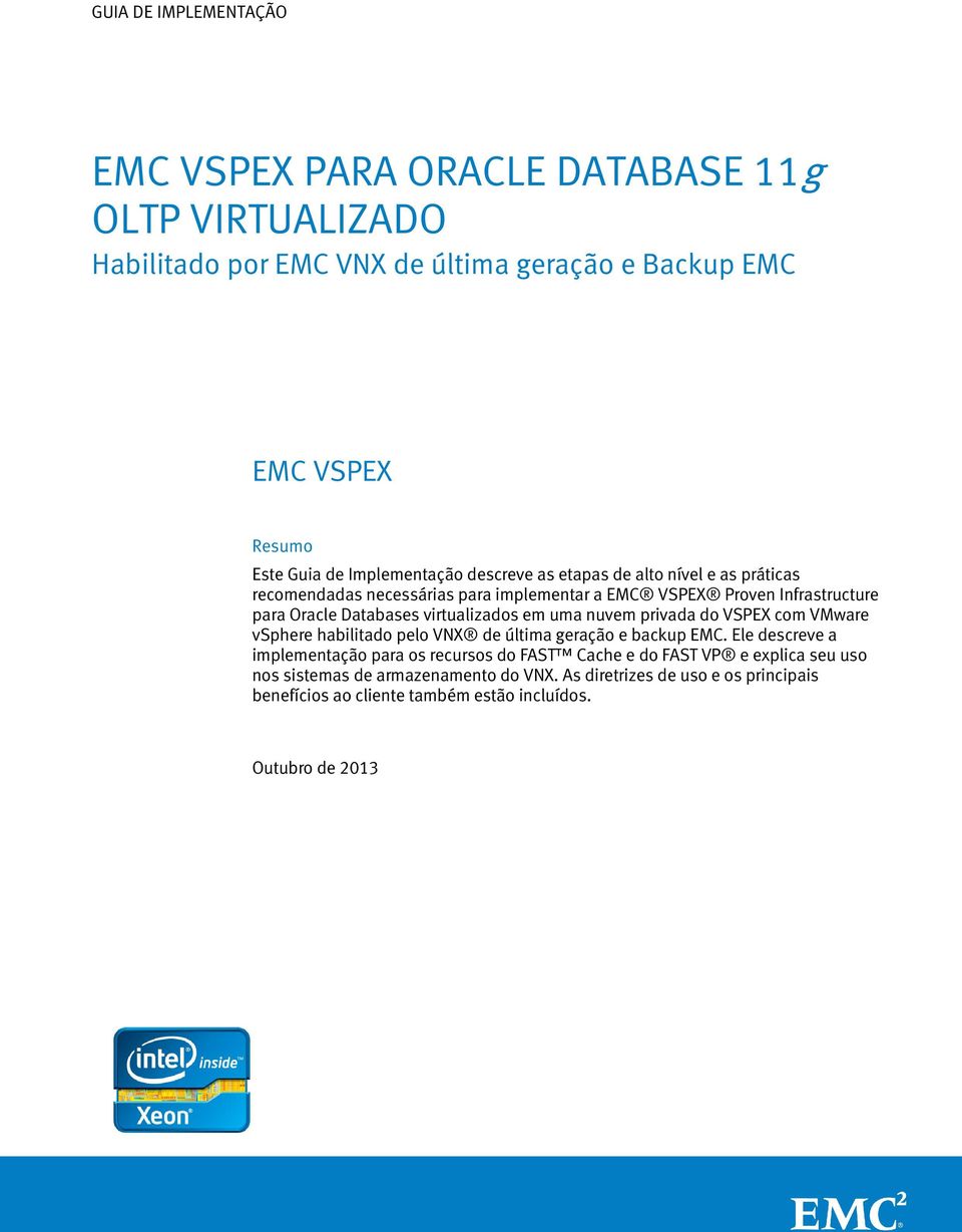 VMware vsphere habilitado pelo VNX de última geração e backup EMC.