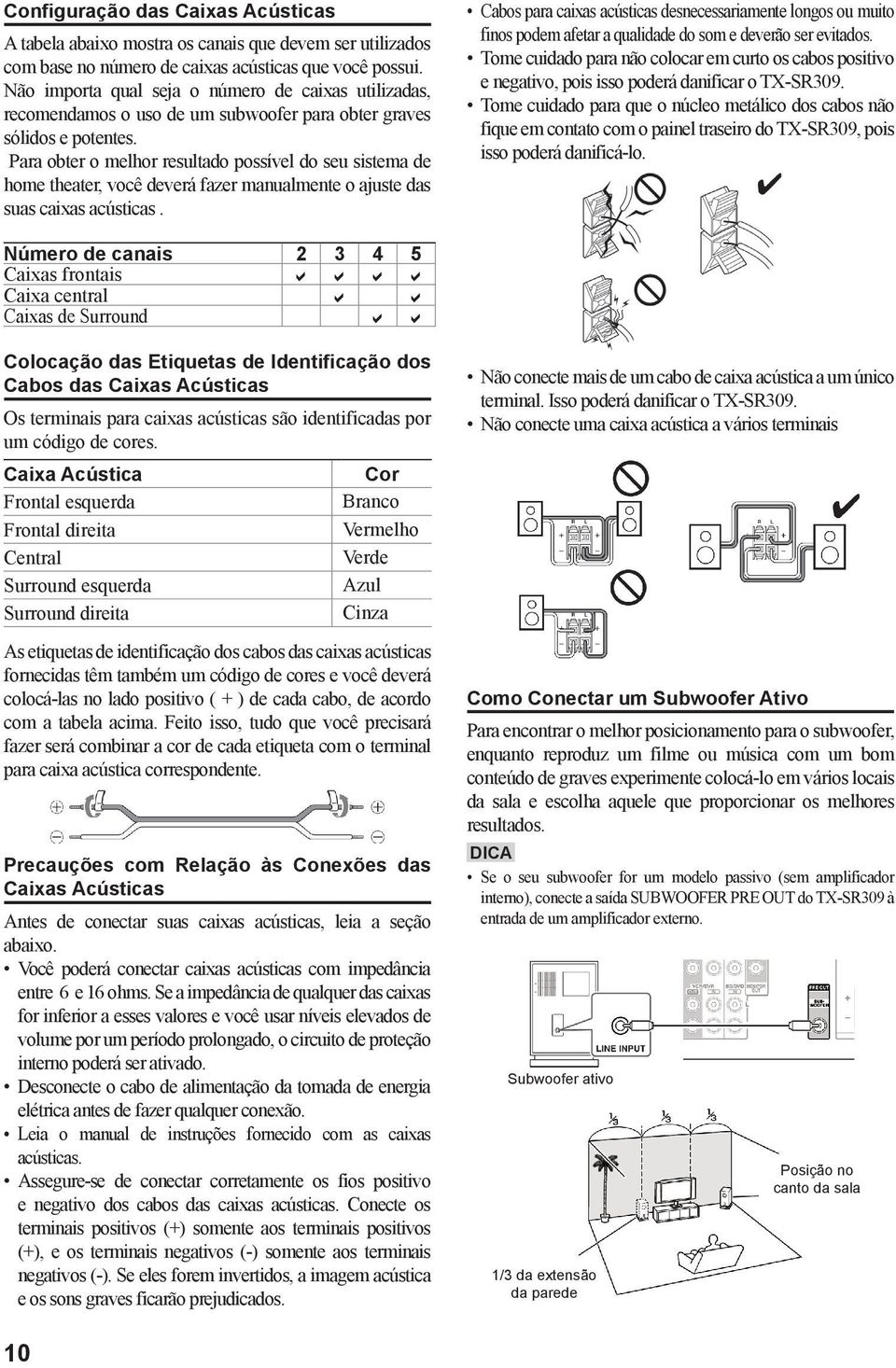 Para obter o melhor resultado possível do seu sistema de home theater, você deverá fazer manualmente o ajuste das suas caixas acústicas.