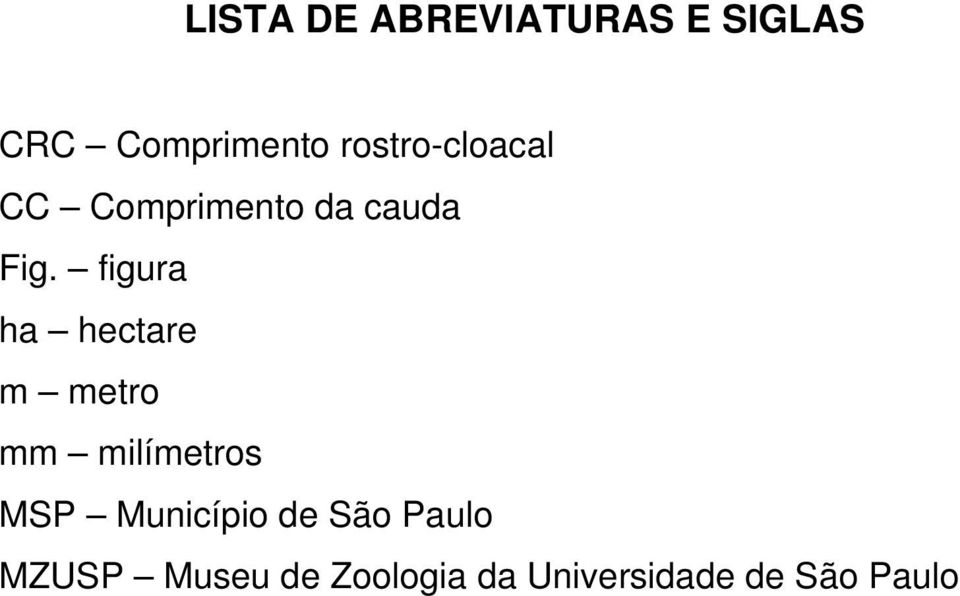 figura ha hectare m metro mm milímetros MSP