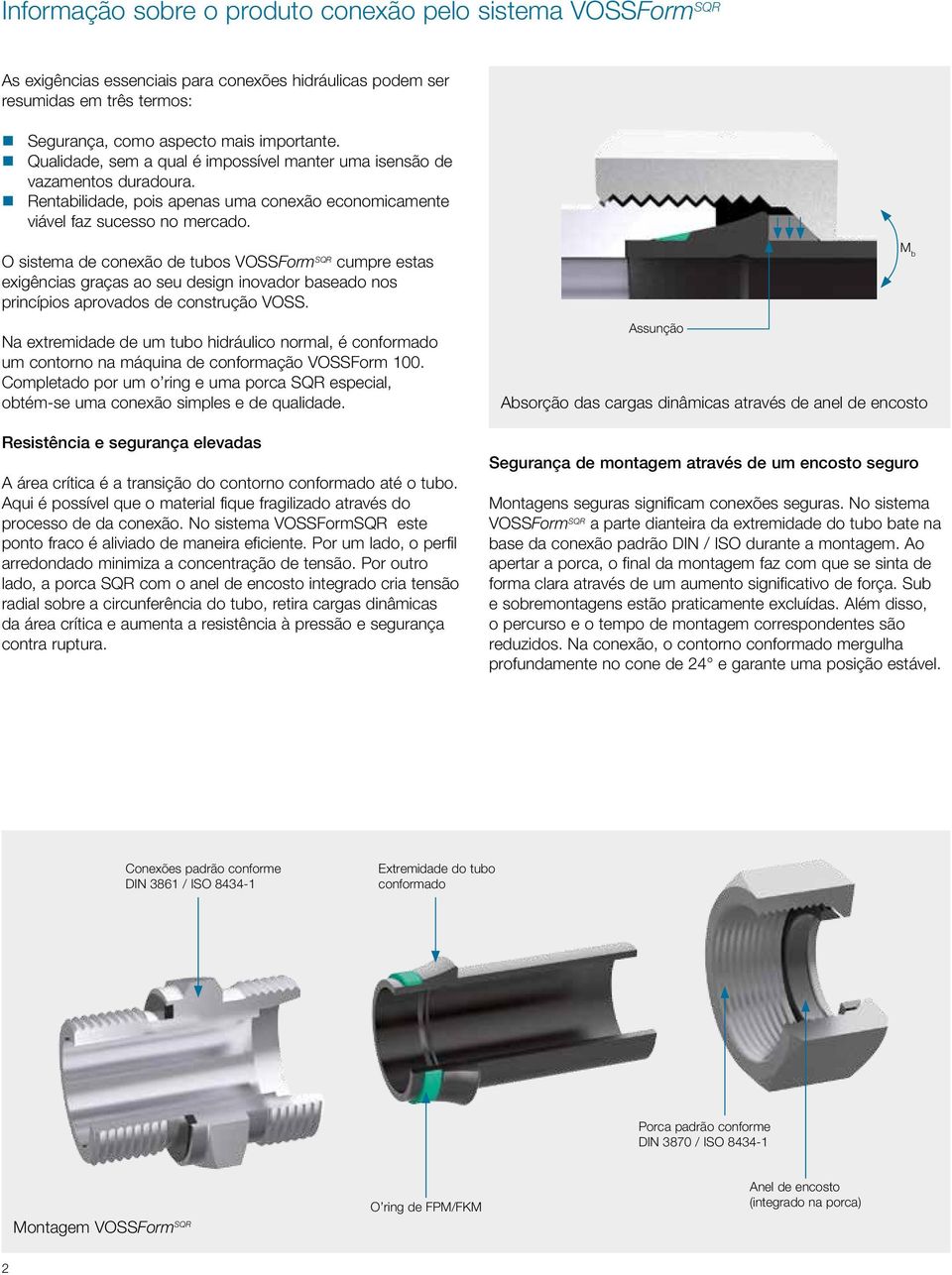 O sistema de conexão de tubos VOSSForm SQR cumpre estas exigências graças ao seu design inovador baseado nos princípios aprovados de construção VOSS.