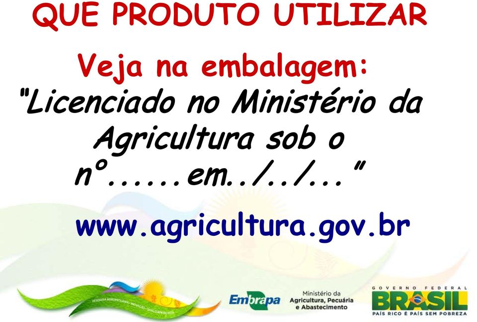 Ministério da Agricultura sob