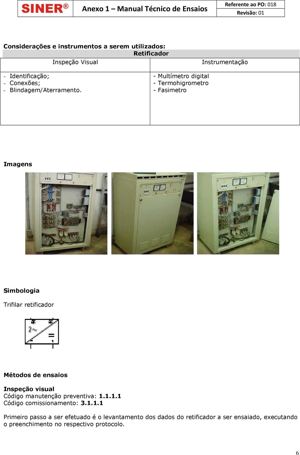 - Multímetro digital - Termohigrometro - Fasimetro Imagens Simbologia Trifilar retificador Métodos de ensaios Inspeção