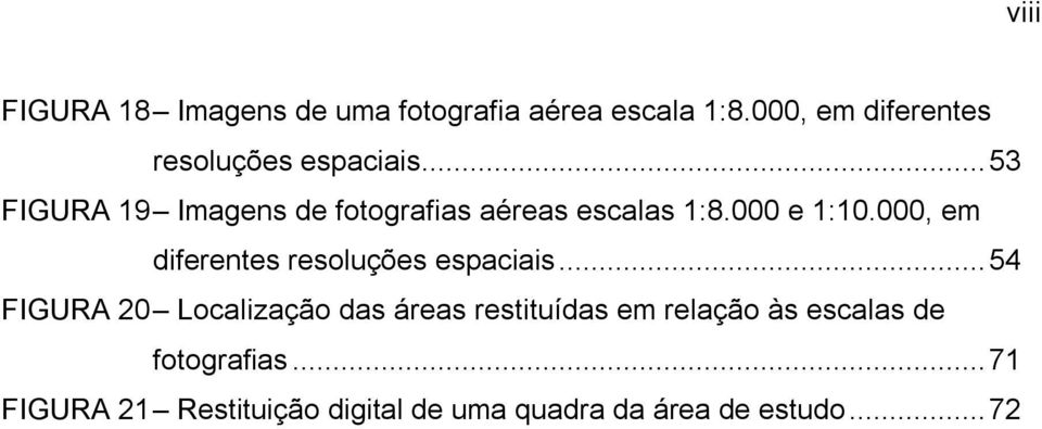 ..53 FIGURA 19 Imagens de fotografias aéreas escalas 1:8.000 e 1:10.