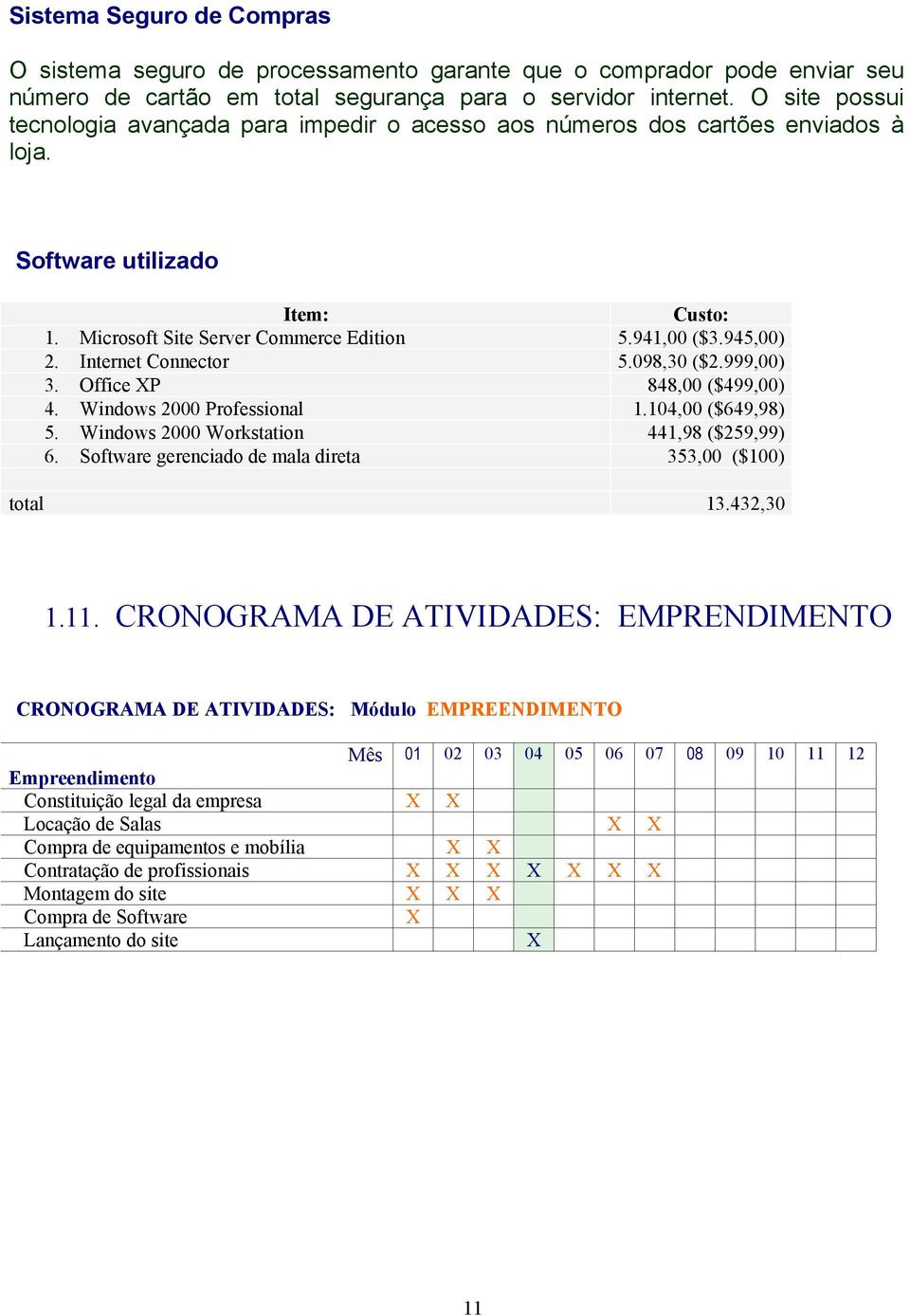 Internet Connector 5.098,30 ($2.999,00) 3. Office XP 848,00 ($499,00) 4. Windows 2000 Professional 1.104,00 ($649,98) 5. Windows 2000 Workstation 441,98 ($259,99) 6.