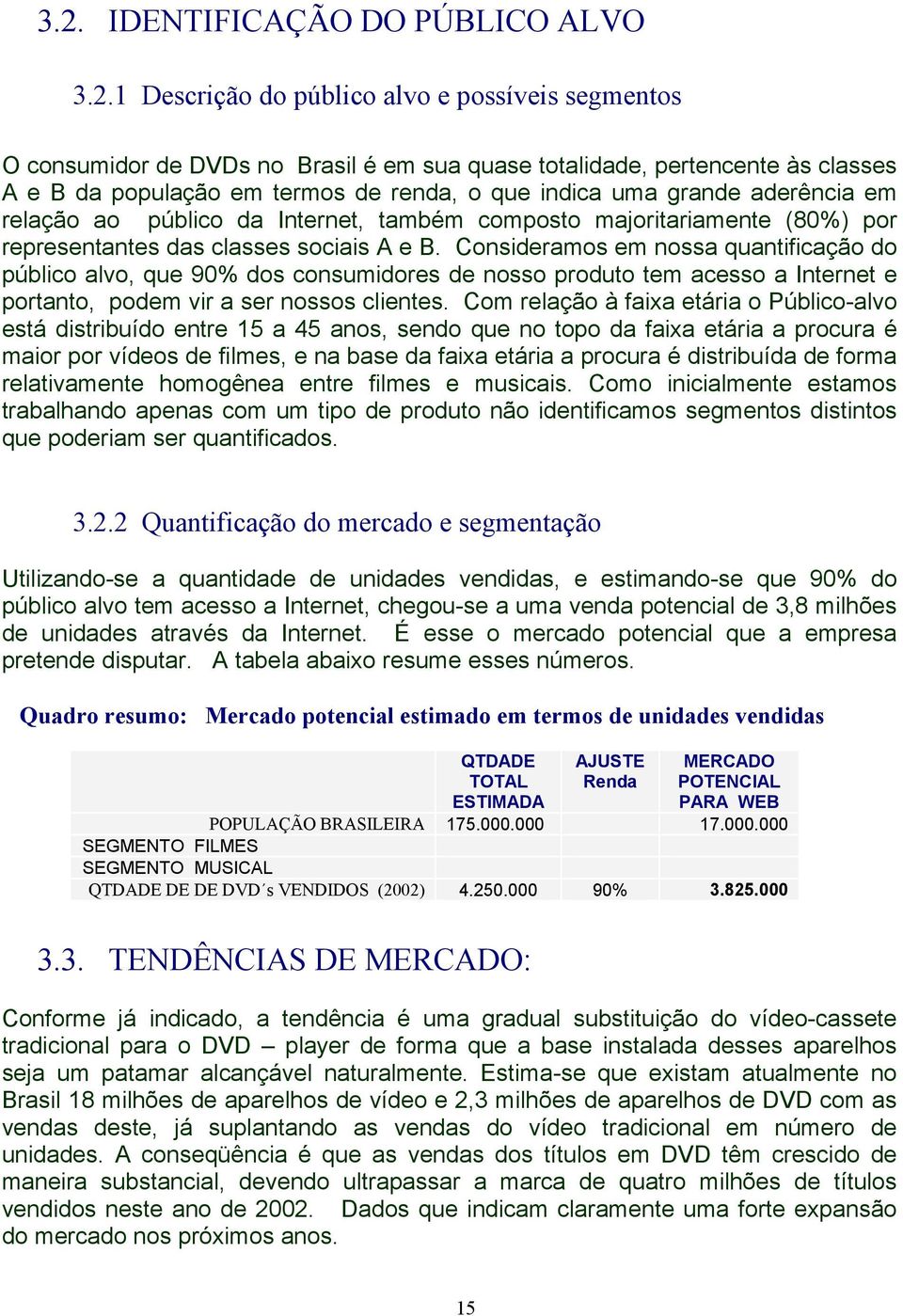 Consideramos em nossa quantificação do público alvo, que 90% dos consumidores de nosso produto tem acesso a Internet e portanto, podem vir a ser nossos clientes.