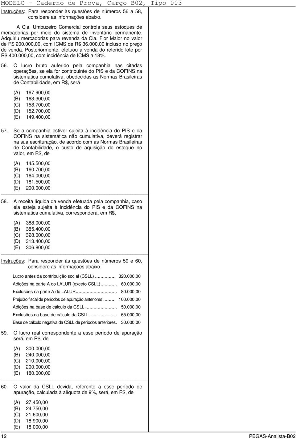 000,00, com ICMS de R$ 36.000,00 incluso no preço de venda. Posteriormente, efetuou a venda do referido lote por R$ 400.000,00, com incidência de ICMS a 18%. 56.