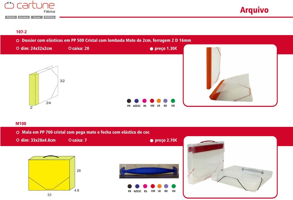 30 32 2 24 PR AZESC RS VM LR RX VD M100 Mala em PP 700 cristal com pega mate