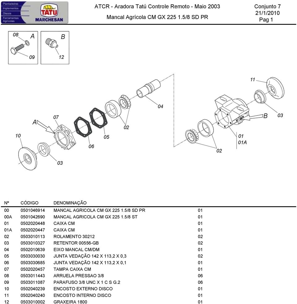 5/8 SD PR 00 052690 MNCL GRICOL CM GX 225 1.