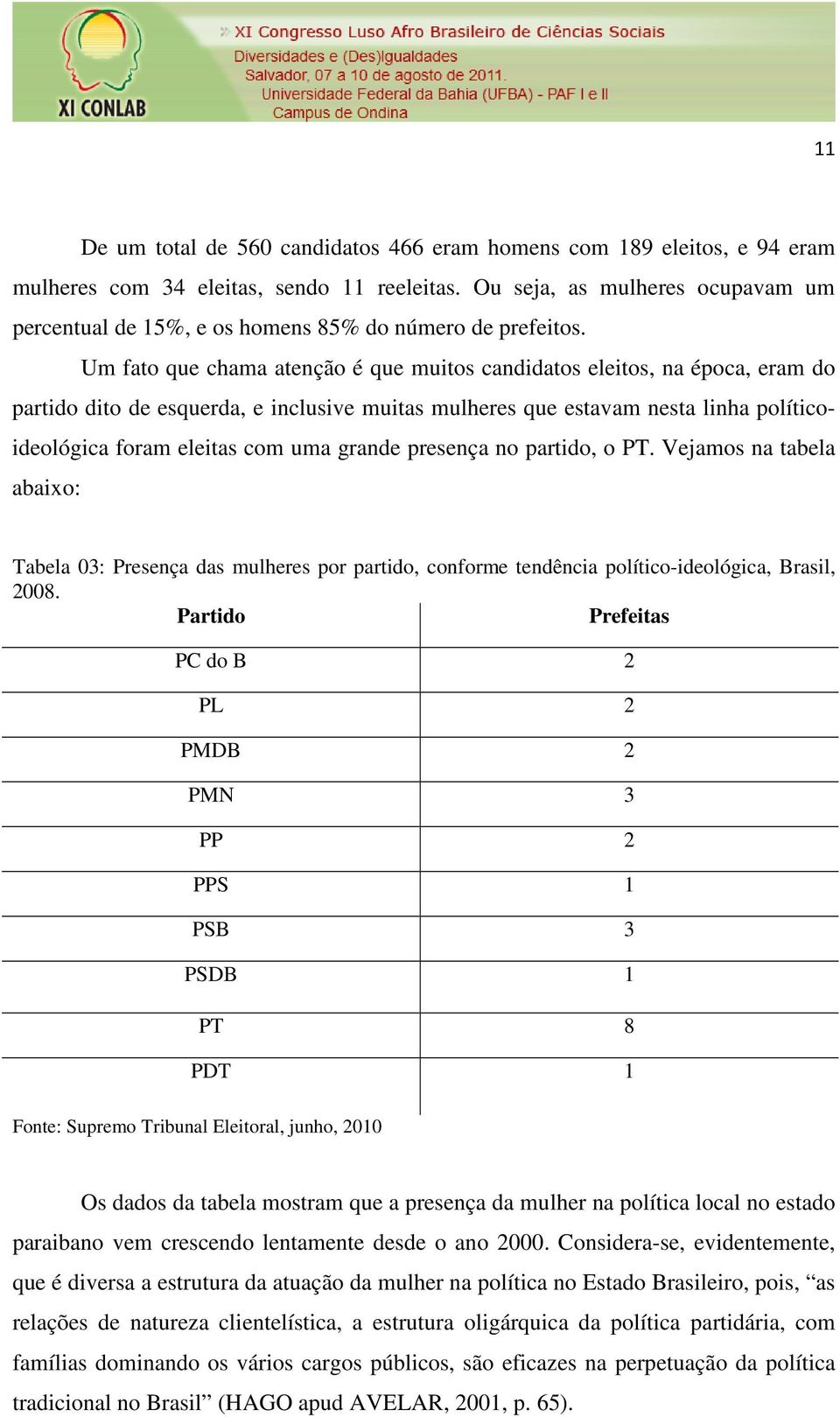 Um fato que chama atenção é que muitos candidatos eleitos, na época, eram do partido dito de esquerda, e inclusive muitas mulheres que estavam nesta linha políticoideológica foram eleitas com uma