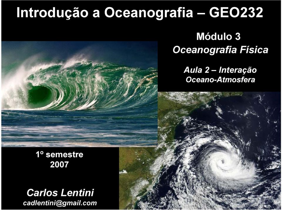 Interação Oceano-Atmosfera 1º