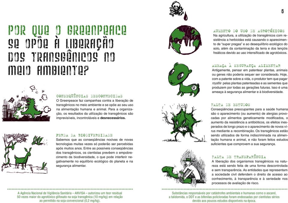 Para a organização, os resultados da utilização de transgênicos são imprevisíveis, incontroláveis e desnecessários.