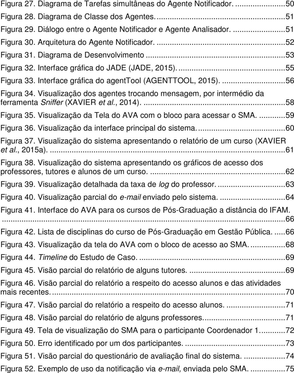 Interface gráfica do agenttool (AGENTTOOL, 2015).... 56 Figura 34. Visualização dos agentes trocando mensagem, por intermédio da ferramenta Sniffer (XAVIER et al., 2014).... 58 Figura 35.