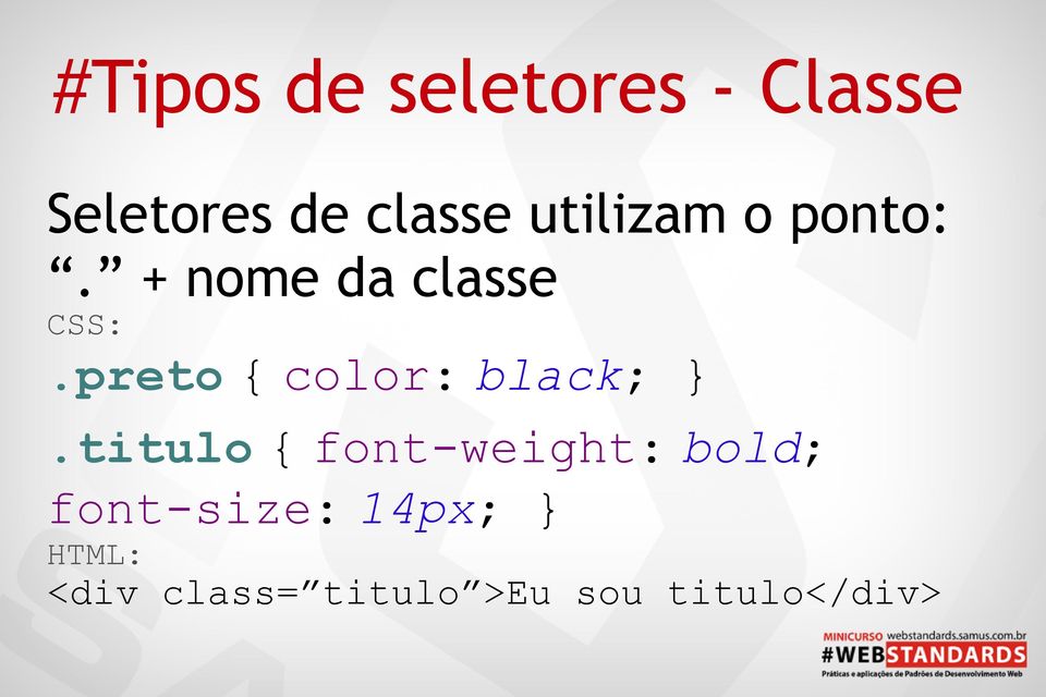 preto { color: black; }.