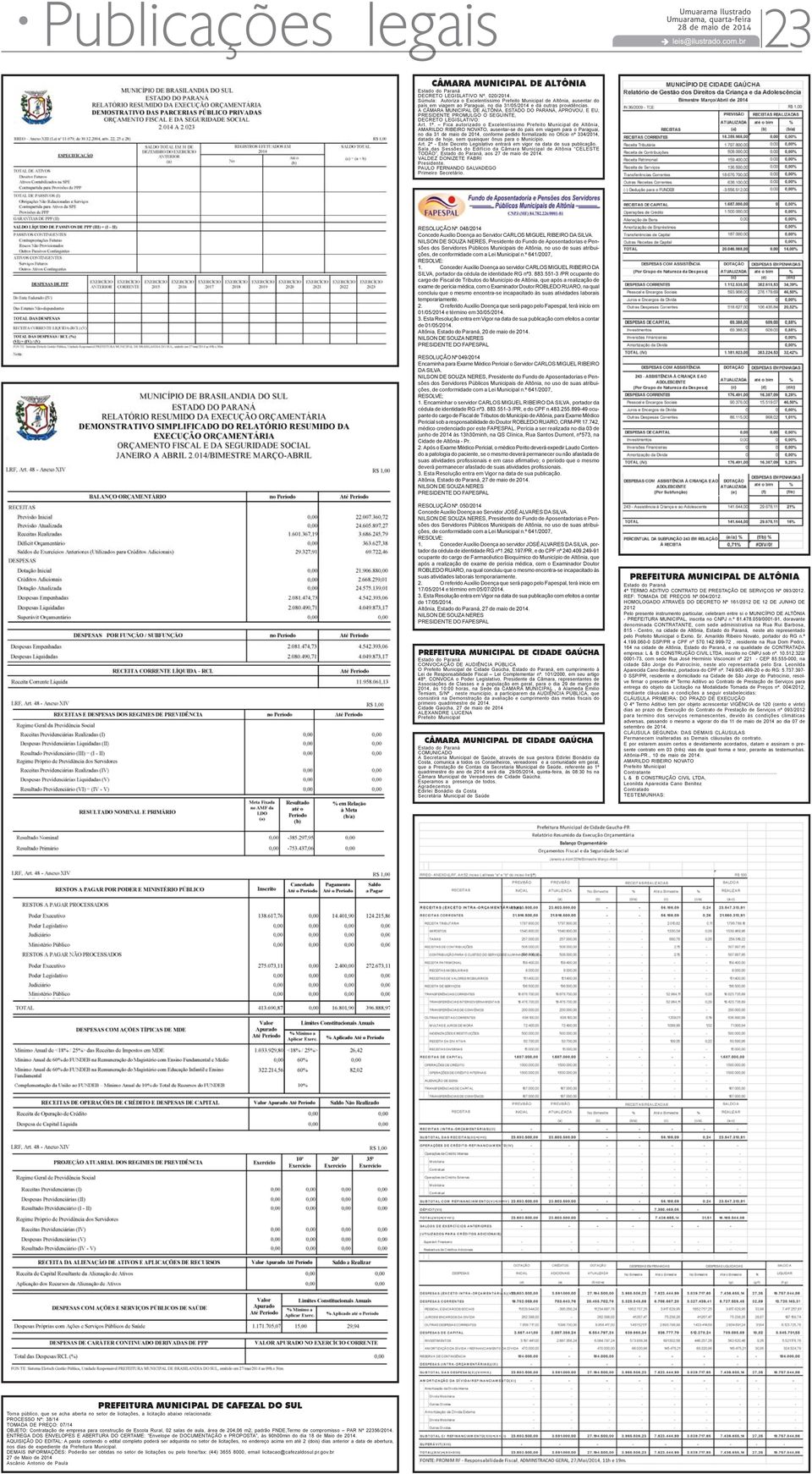 Fica autorizado o Excelentíssimo de Altônia, AMARILDO RIBEIRO NOVATO, ausentar-se do país em viagem para o Paraguai, no dia 31 de maio de 2014, conforme pedido formalizado no Ofício nº 334/2014,