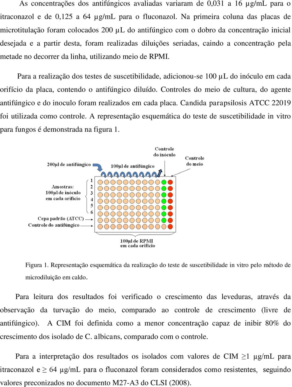 concentração pela metade no decorrer da linha, utilizando meio de RPMI.