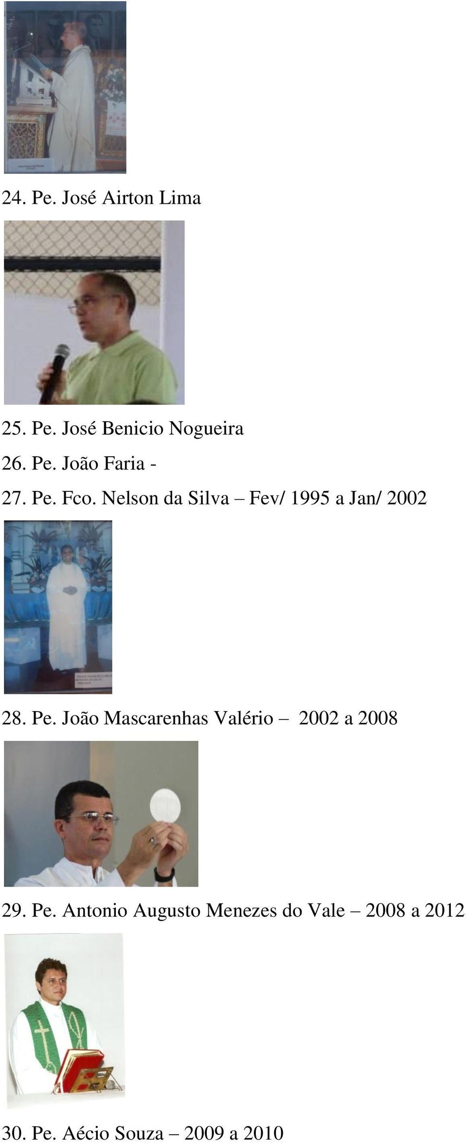 João Mascarenhas Valério 2002 a 2008 29. Pe.