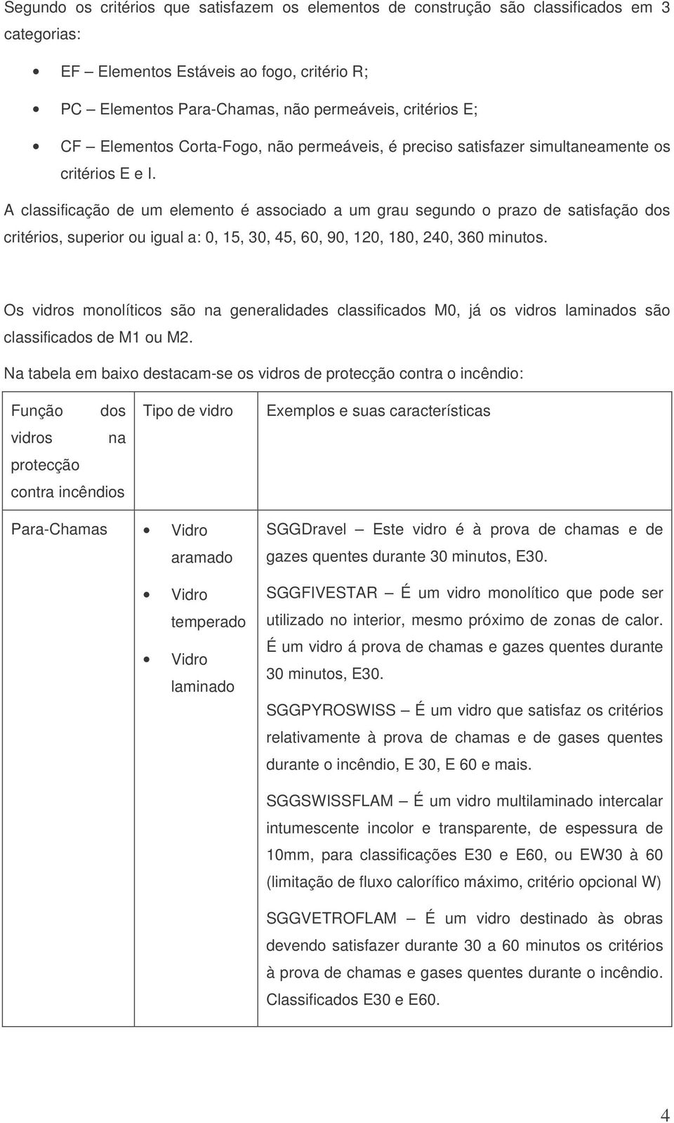 A classificação de um elemento é associado a um grau segundo o prazo de satisfação dos critérios, superior ou igual a: 0, 15, 30, 45, 60, 90, 120, 180, 240, 360 minutos.