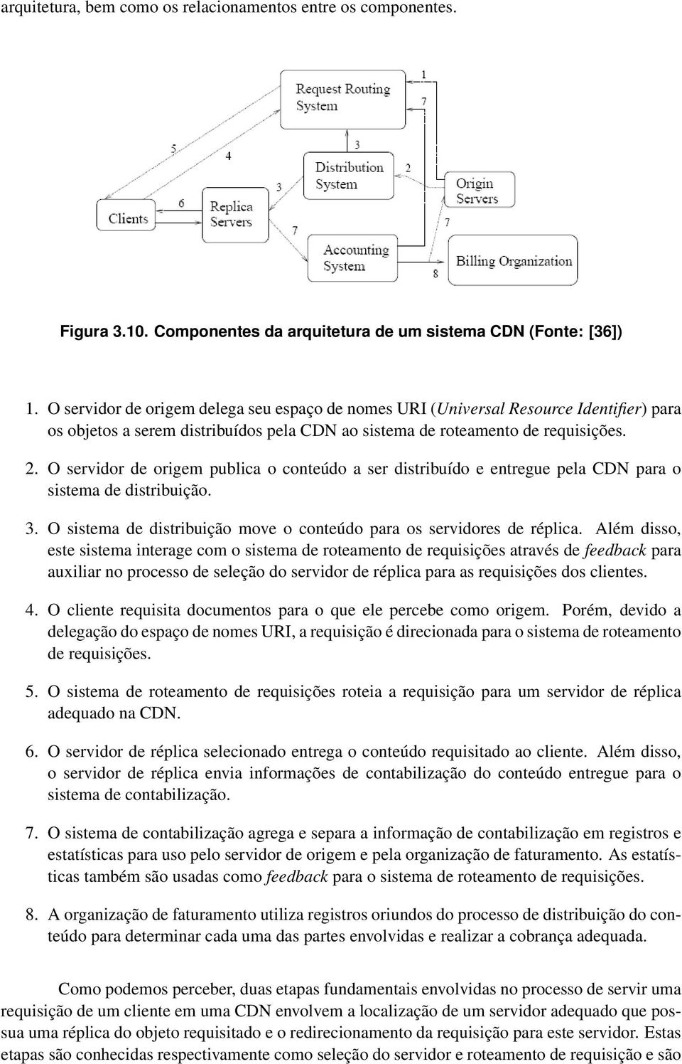 O servidor de origem publica o conteúdo a ser distribuído e entregue pela CDN para o sistema de distribuição. 3. O sistema de distribuição move o conteúdo para os servidores de réplica.