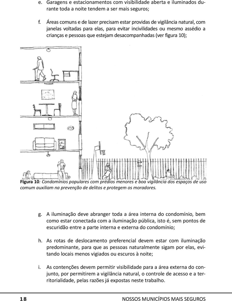 figura 10); FIgura 10: Condomínios populares com prédios menores e boa vigilância dos espaços de uso comum auxiliam na prevenção de delitos e protegem os moradores. g.