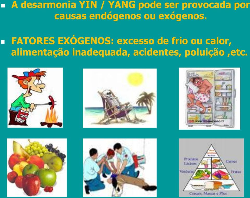 FATORES EXÓGENOS: excesso de frio ou