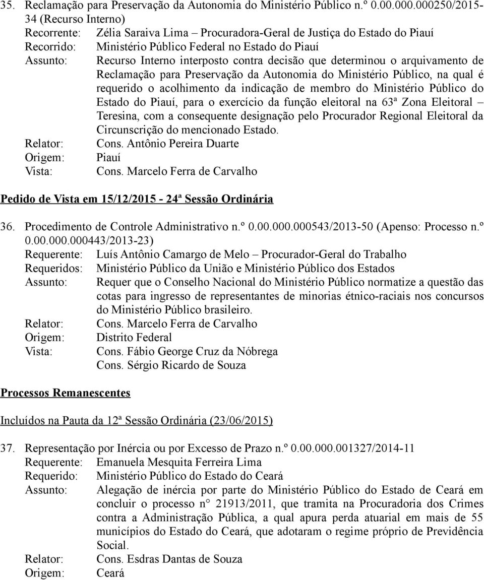 interposto contra decisão que determinou o arquivamento de Reclamação para Preservação da Autonomia do Ministério Público, na qual é requerido o acolhimento da indicação de membro do Ministério