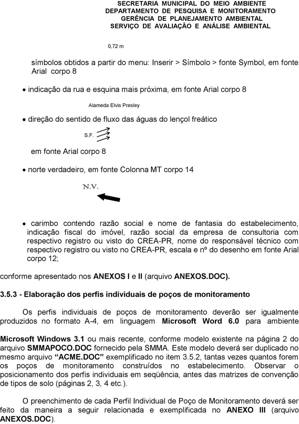 carimbo contendo razão social e nome de fantasia do estabelecimento, indicação fiscal do imóvel, razão social da empresa de consultoria com respectivo registro ou visto do CREA-PR, nome do