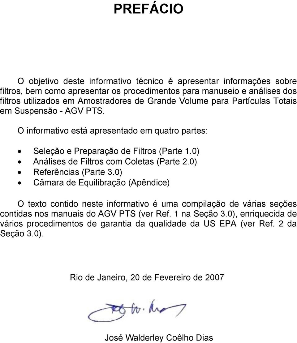 0) Análises de Filtros com Coletas (Parte 2.0) Referências (Parte 3.