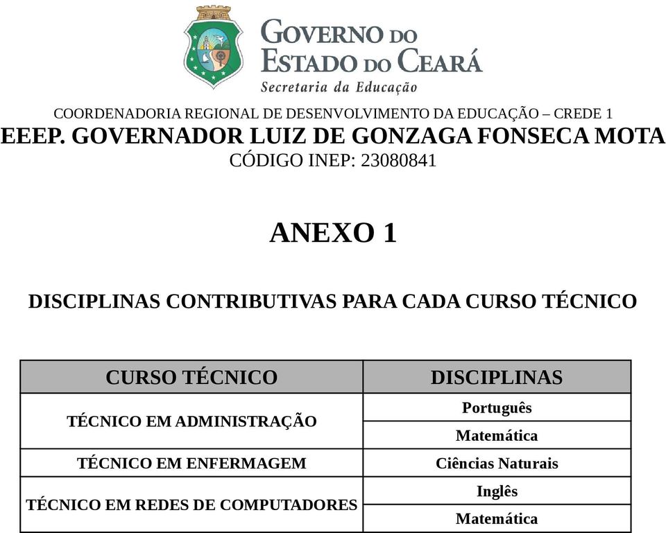 EM ENFERMAGEM TÉCNICO EM REDES DE COMPUTADORES