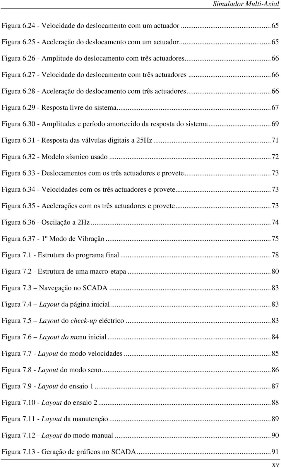 30 - Amplitudes e período amortecido da resposta do sistema... 69 Figura 6.31 - Resposta das válvulas digitais a 25Hz... 71 Figura 6.32 - Modelo sísmico usado... 72 Figura 6.