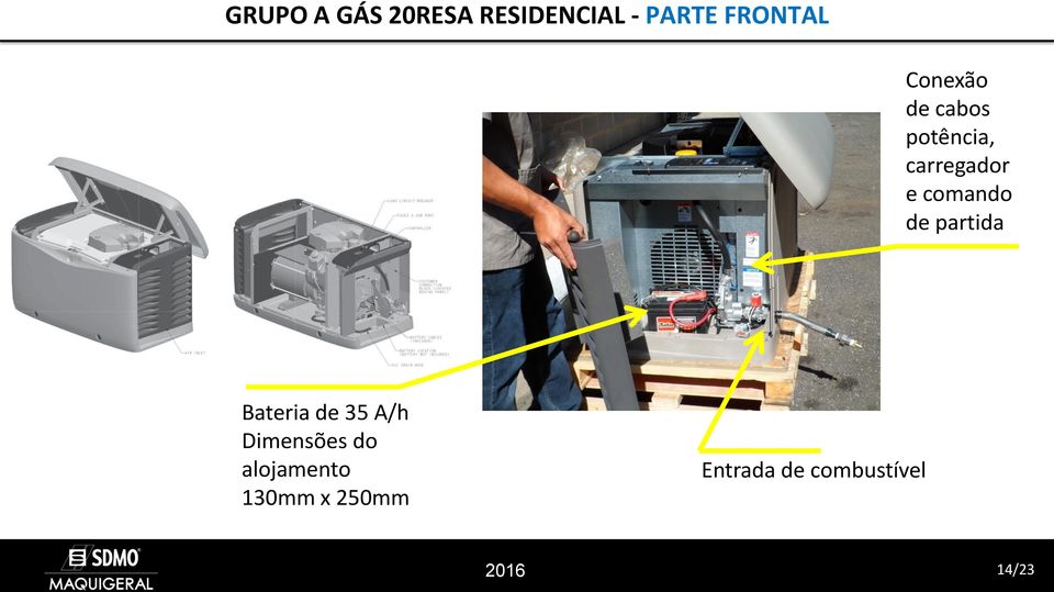 de partida Bateria de 35 A/h Dimensões do